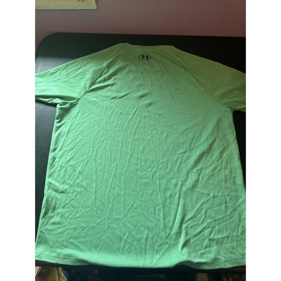 Under Armour Men's Tech Tee - Neon Green Sz Large short sleeve - Picture 5 of 6